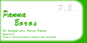 panna boros business card